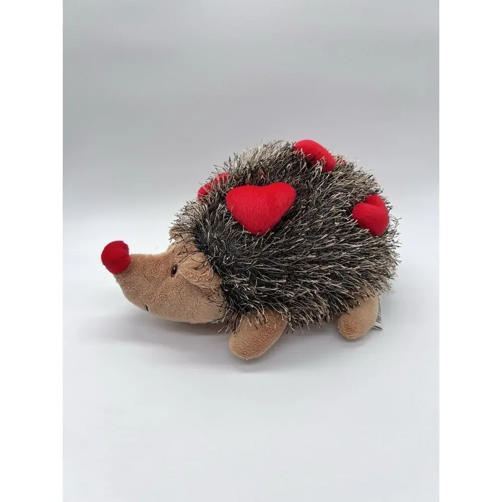 Pier 1 One Imports Hedgehog Lovey Plush Valentines Day 2017 Hearts 9” Sewn Eyes